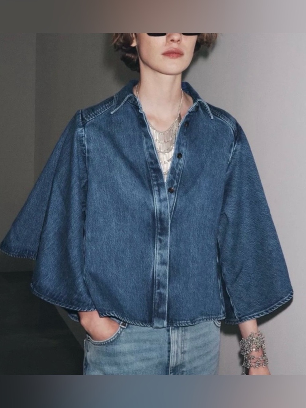 Zara Woman Collection Denim Shirt Size Medium - Picture 2 of 11